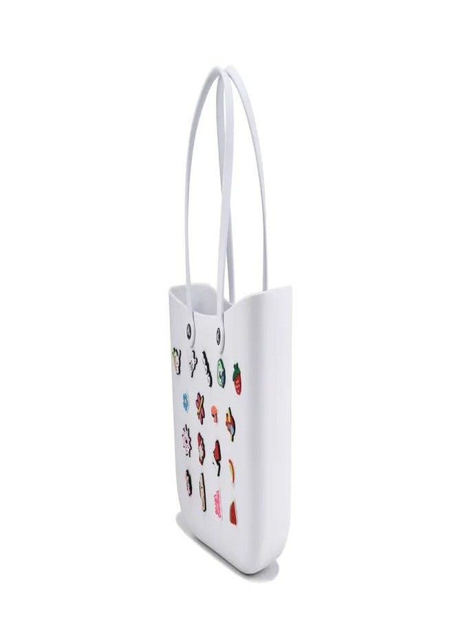 RAMNATH IMPEX Women Stylish EVA Silicone Tote Bag with Cute Charms | | Large Capacity Waterproof Lightweight Handbag | Beach Bag, Shoulder Bag, Shopping Bag, Travel Tote, Daily Use Fashion Bag for Girls & Ladies. - Image 2
